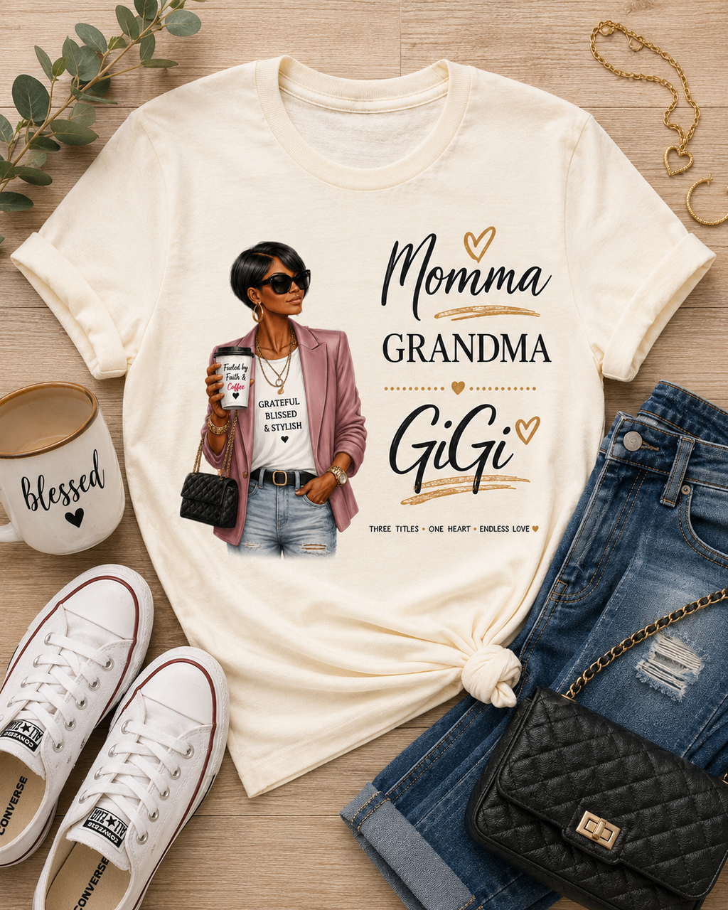 Three Titles Momma Graphic Tee for Women