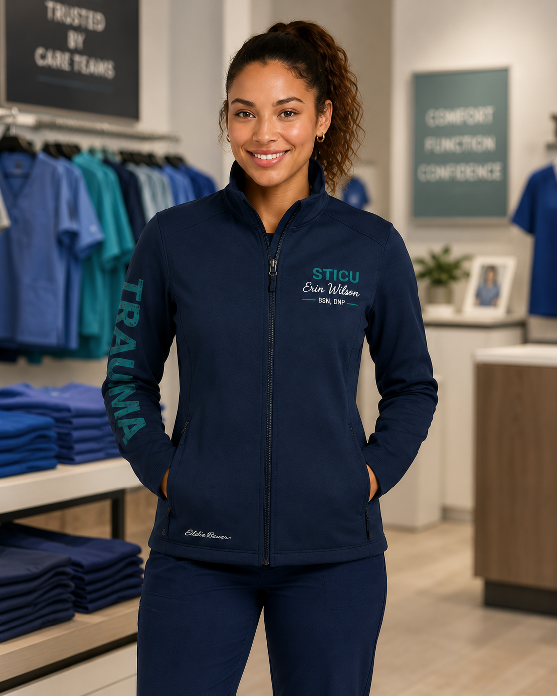 Trauma-Bonded Personalized Nurse Jacket | Eddie Bauer® Fleece