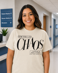 Controlled Chaos Labor and Delivery nurse tee in Ivory