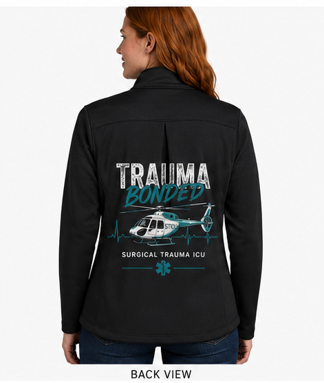 Personalized nurse jacket in Black, back view