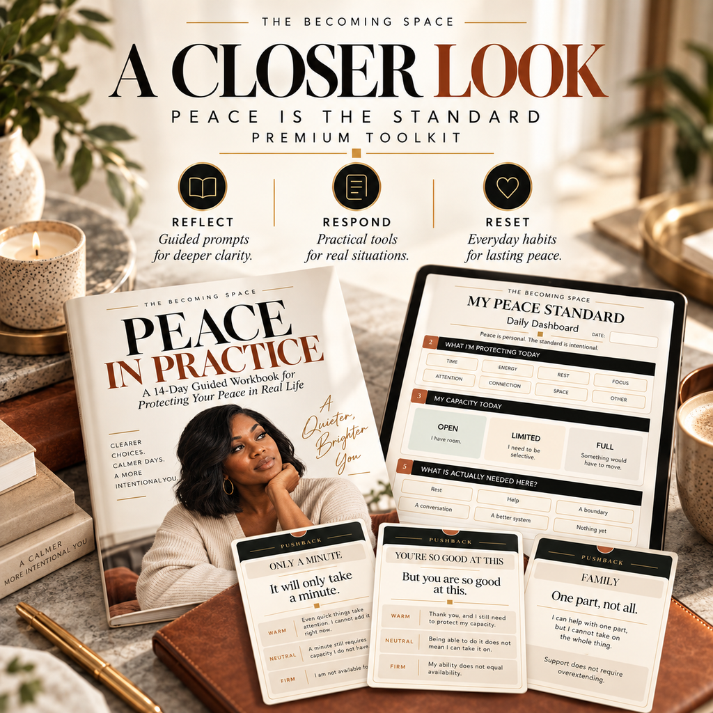 A closer look at the Peace Is the Standard toolkit with Peace in Practice workbook, daily dashboard, and response cards